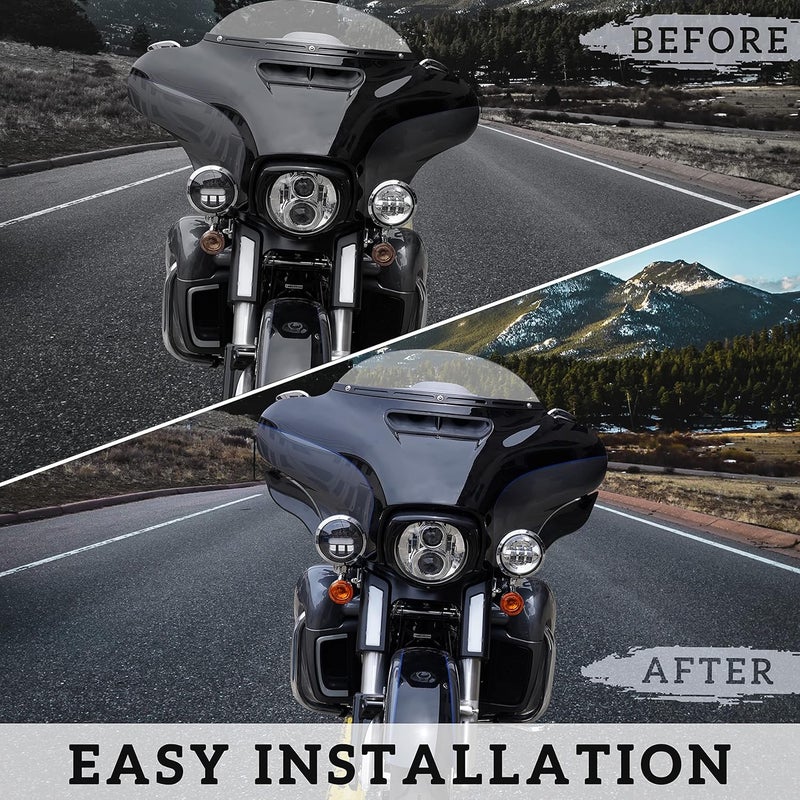 VEISUTOR Motorcycle Adjustable Air Deflector Fairing Side Wings Windshield Adjustable Wind Deflectors Fairing Side Shield for Harley Davidson Electra Glide Street Glide Trike 2014-2024 Accessories - Image 5